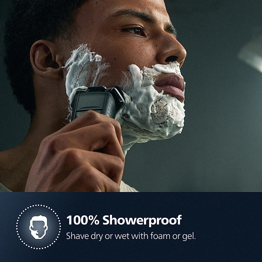 Philips Electric Shaver- | Wet & Dry | Steel Precision Blades | SkinIQ Technology | Power Adapt Sensor | 360 D Flexing heads | Integrated Pop up Trimmer | Delivers a Powerful Shave, Cuts More Hair Per Stroke* | S5885/28