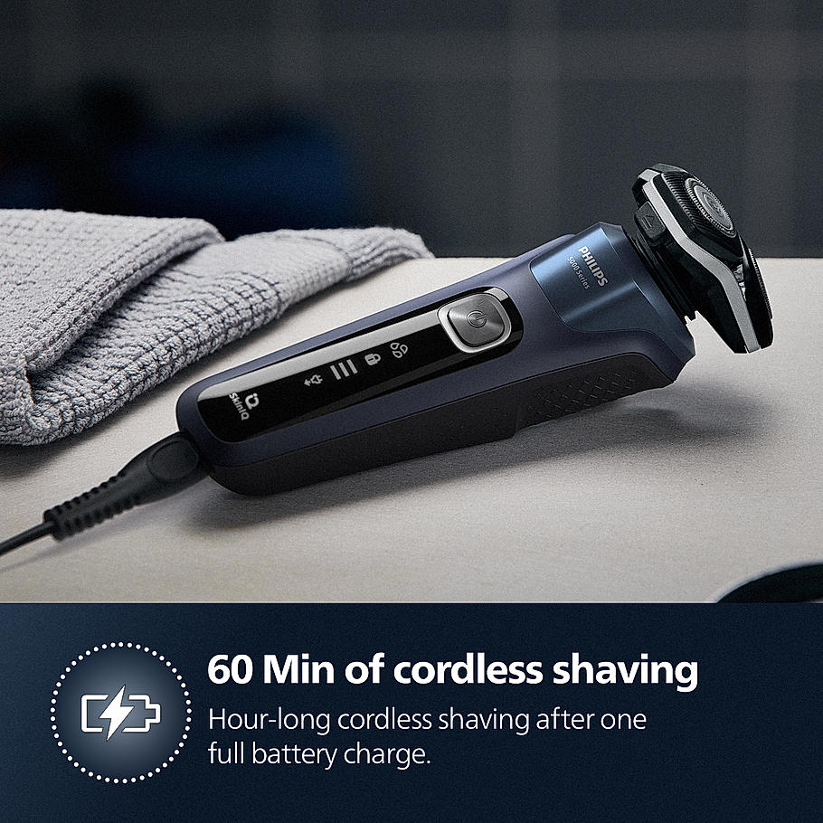 Philips Electric Shaver- | Wet & Dry | Steel Precision Blades | SkinIQ Technology | Power Adapt Sensor | 360 D Flexing heads | Integrated Pop up Trimmer | Delivers a Powerful Shave, Cuts More Hair Per Stroke* | S5885/28