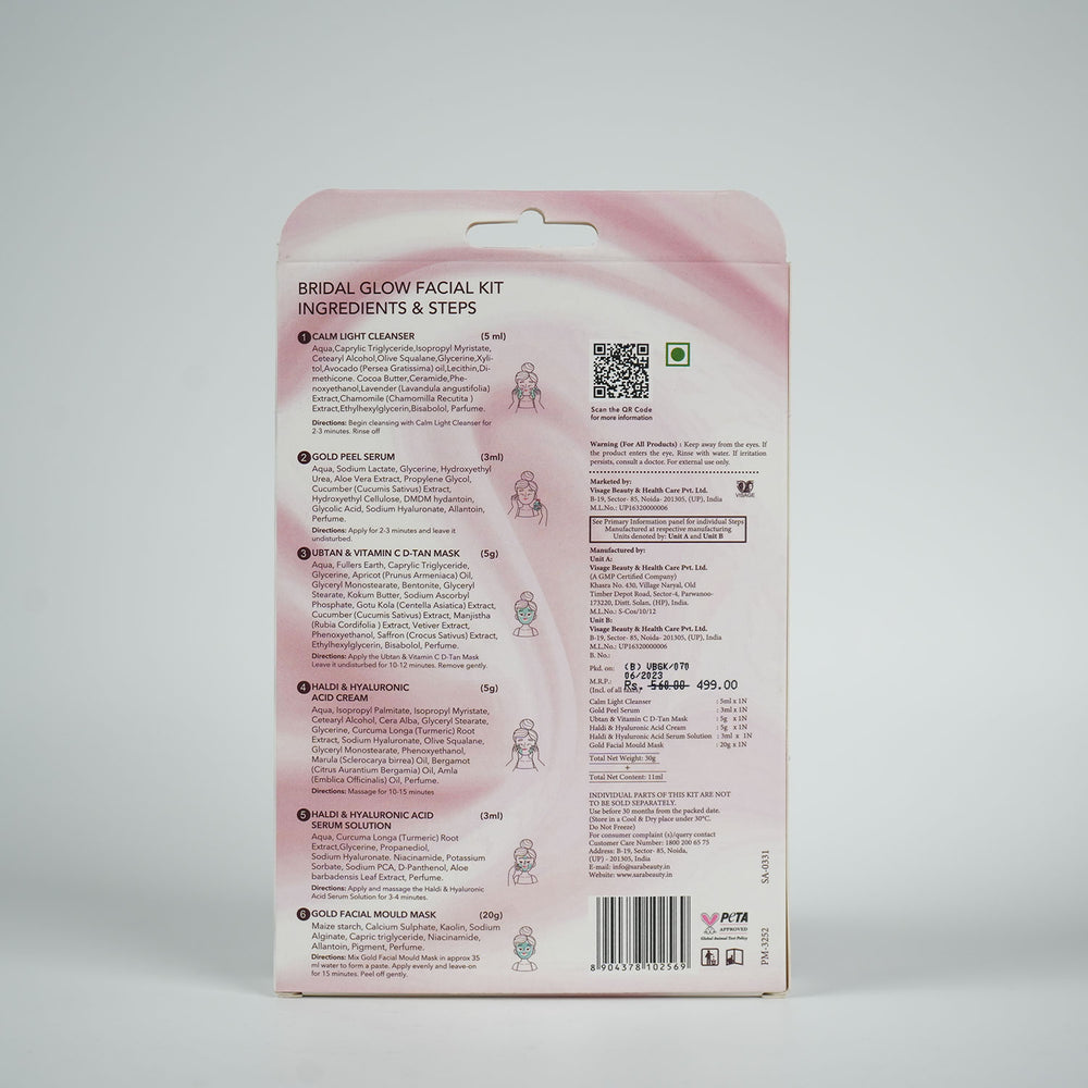 Sara Bridal Facial Kit For All Skin Types, 41g - Image 6 - Buy from Indicrest