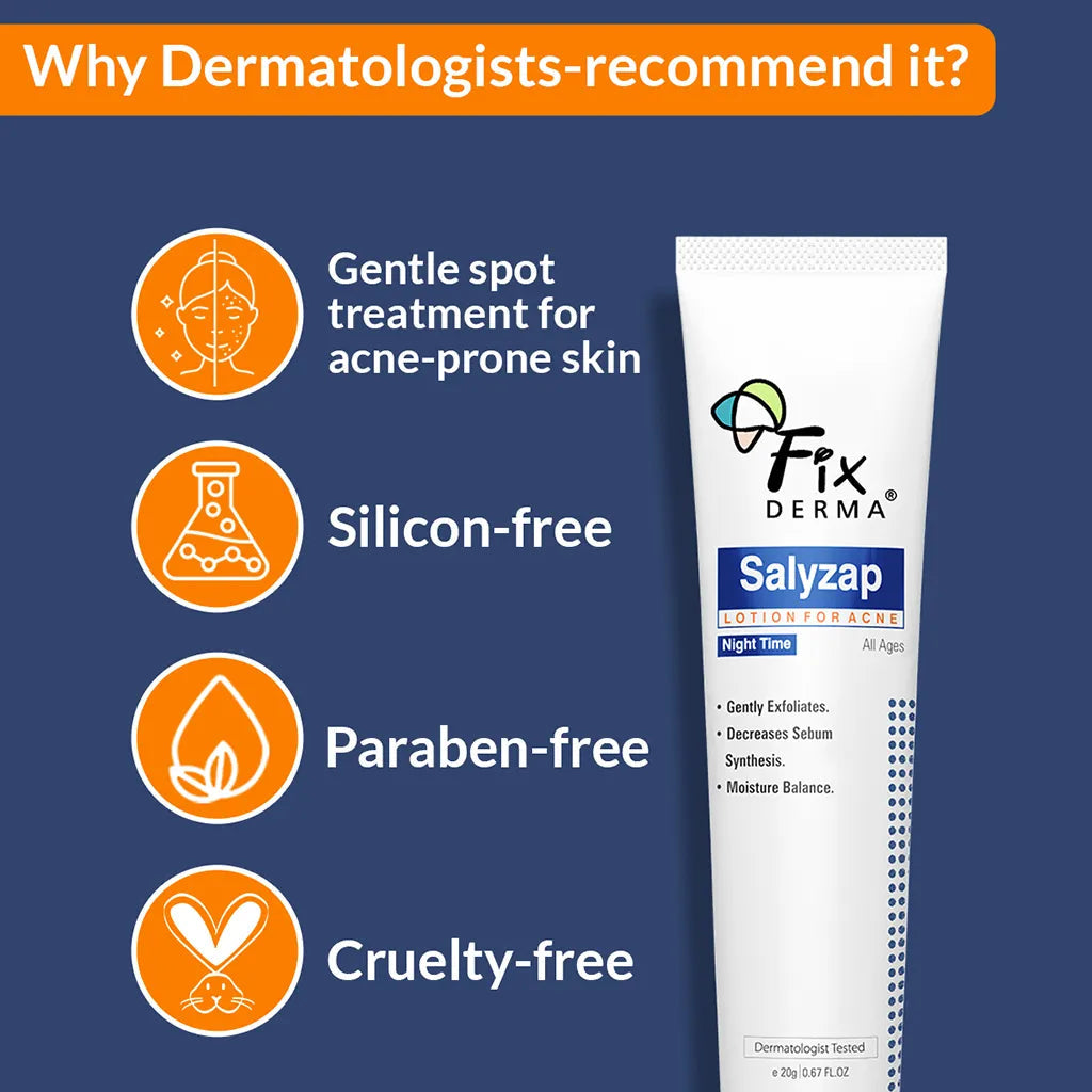 Fixderma Salyzap Night-time Lotion | Effective Spot Treatment to Calm & Heal Acne, 20ml - Image 4 - Buy from Indicrest