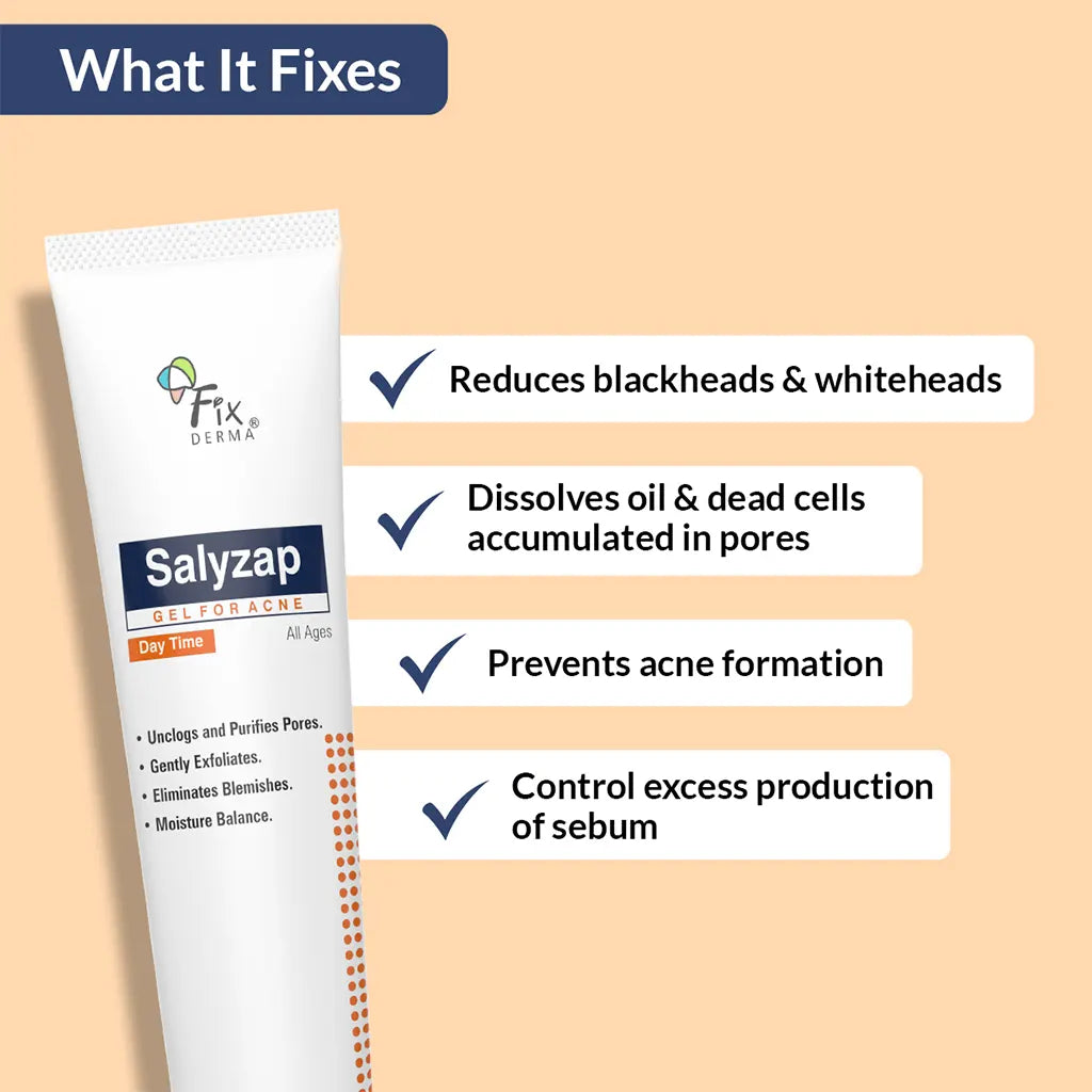 Fixderma Salyzap Day Time Gel | A Step-Ahead Formulation for Acne-Prone Skin, 20g - Image 2 - Buy from Indicrest
