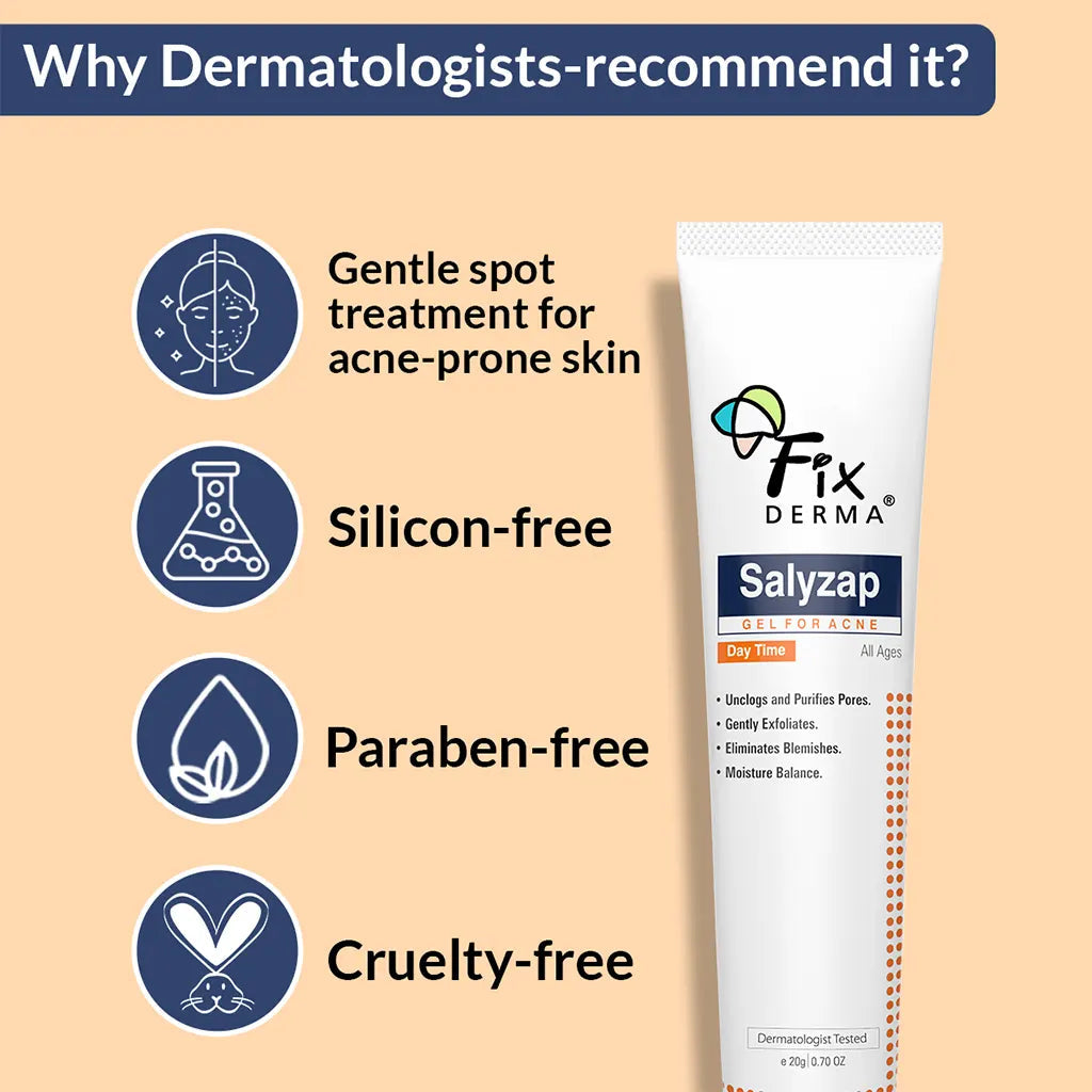 Fixderma Salyzap Day Time Gel | A Step-Ahead Formulation for Acne-Prone Skin, 20g - Image 6 - Buy from Indicrest