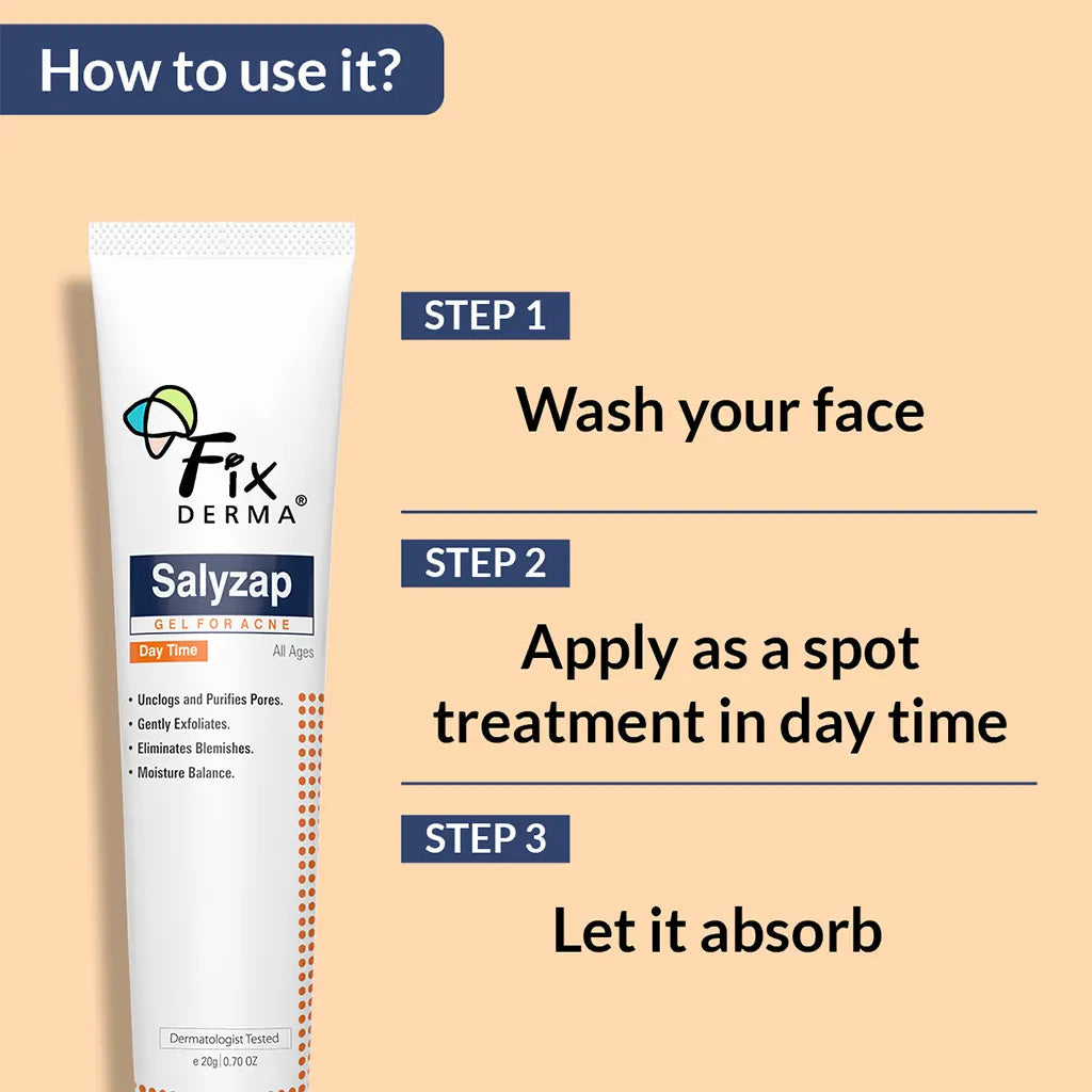 Fixderma Salyzap Day Time Gel | A Step-Ahead Formulation for Acne-Prone Skin, 20g - Image 5 - Buy from Indicrest