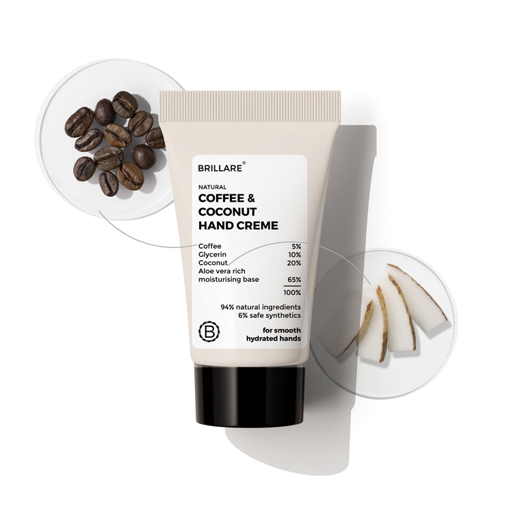 Brillare Mini Coffee & Coconut Hand Creme for Energized & Moisturised Skin, 15g - Buy from Indicrest