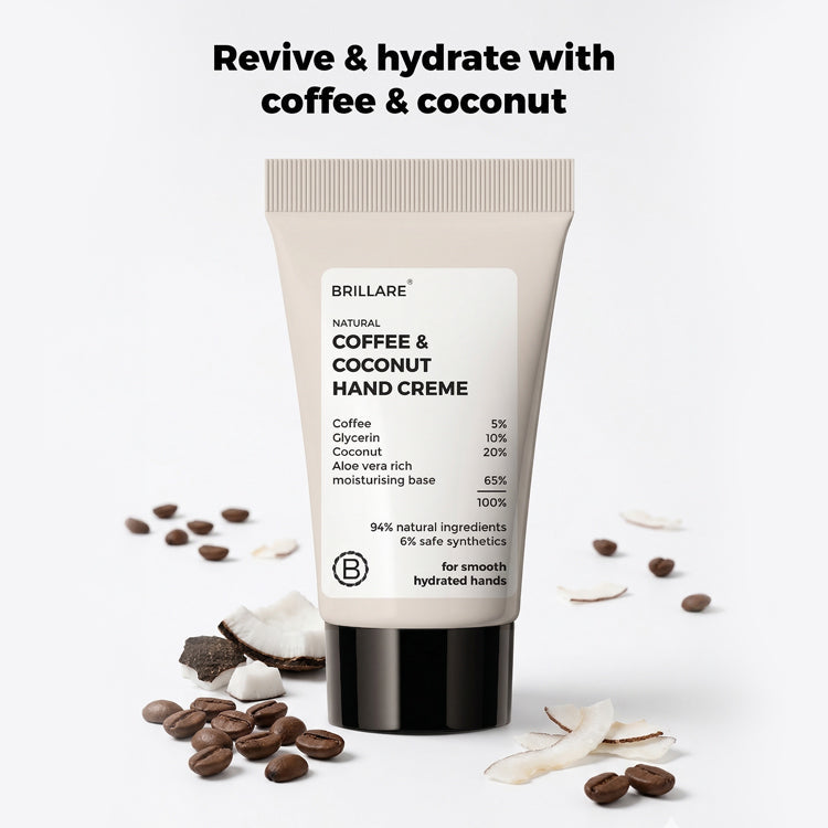 Brillare Mini Coffee & Coconut Hand Creme for Energized & Moisturised Skin, 15g - Image 2 - Buy from Indicrest