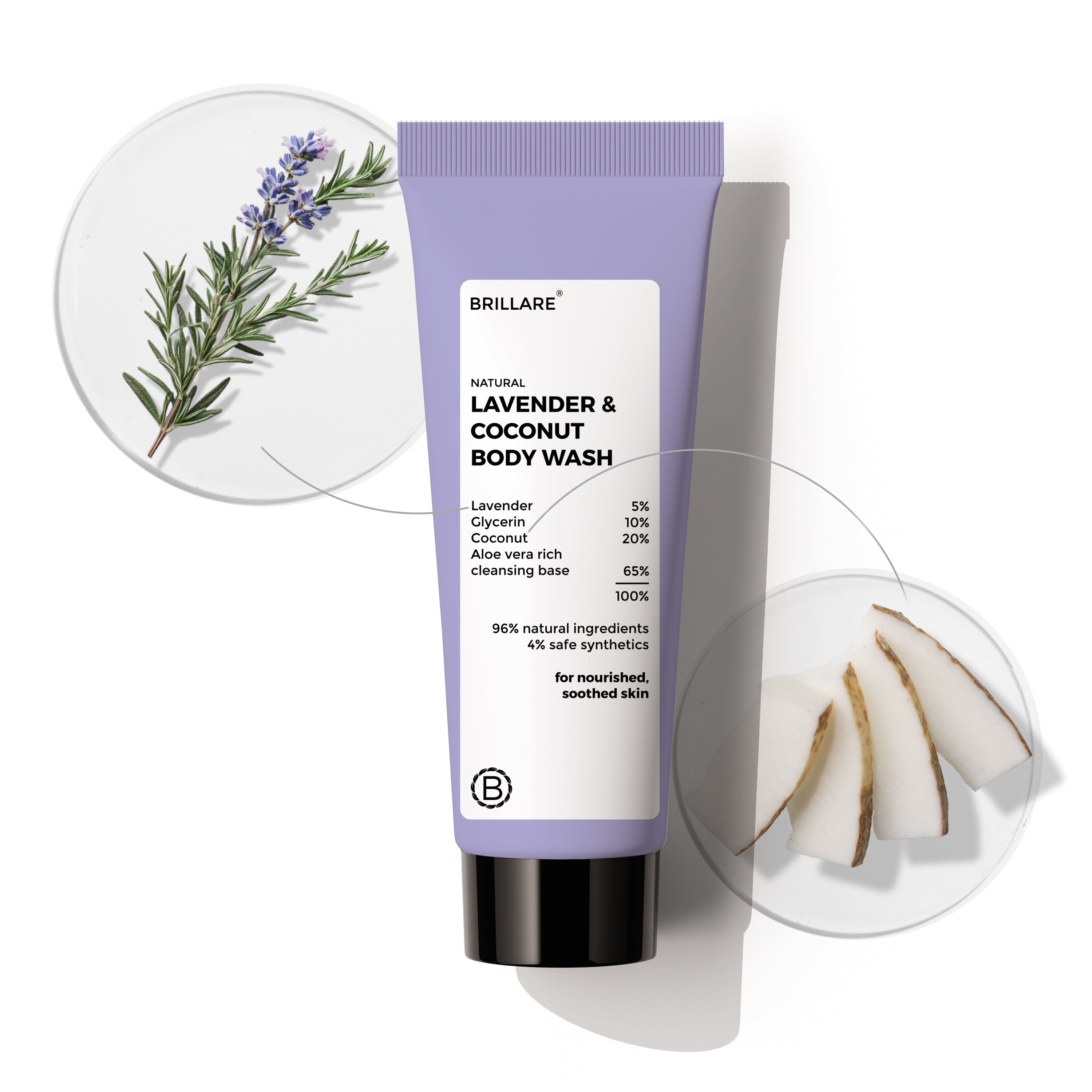 Brillare Mini Lavender & Coconut Body Wash, 20ml - Buy from Indicrest