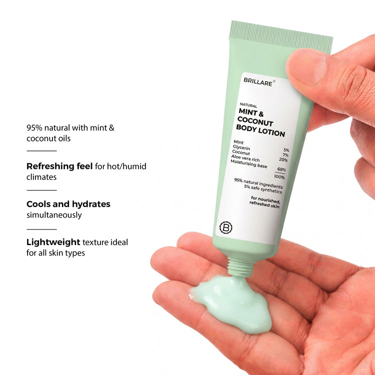 Brillare Mini Mint & Coconut Body Lotion, 20ml - Image 3 - Buy from Indicrest