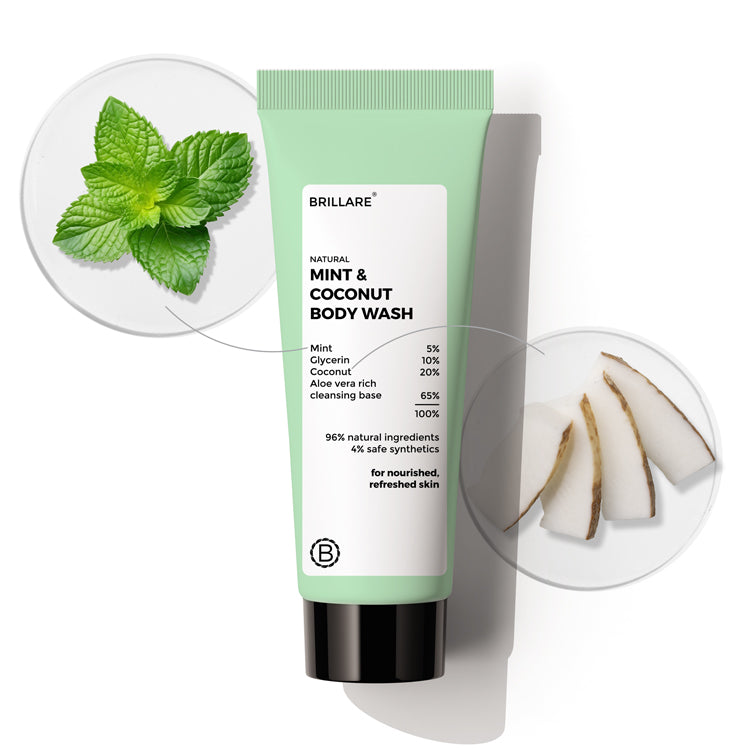 Brillare Mini Mint & Coconut Body Wash, 20ml - Buy from Indicrest