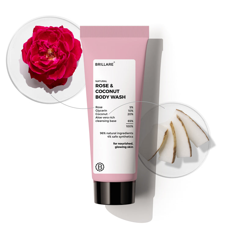 Brillare Mini Rose & Coconut Body Wash, 20ml - Buy from Indicrest
