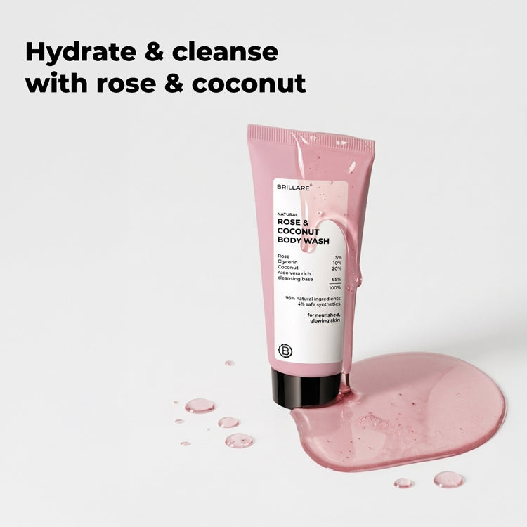 Brillare Mini Rose & Coconut Body Wash, 20ml - Image 2 - Buy from Indicrest