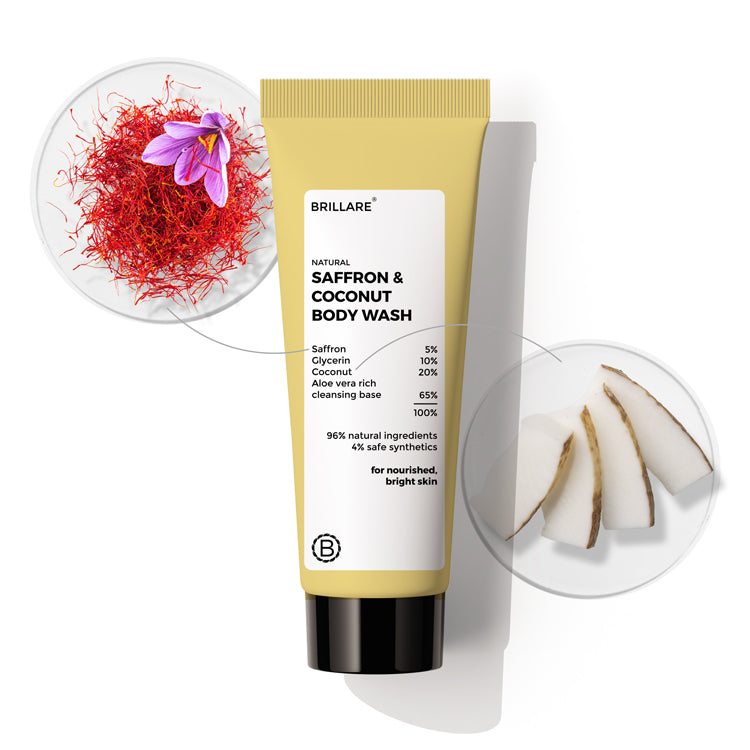 Brillare Mini Saffron & Coconut Body Wash, 20ml - Buy from Indicrest