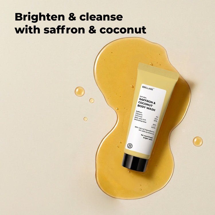 Brillare Mini Saffron & Coconut Body Wash, 20ml - Image 2 - Buy from Indicrest
