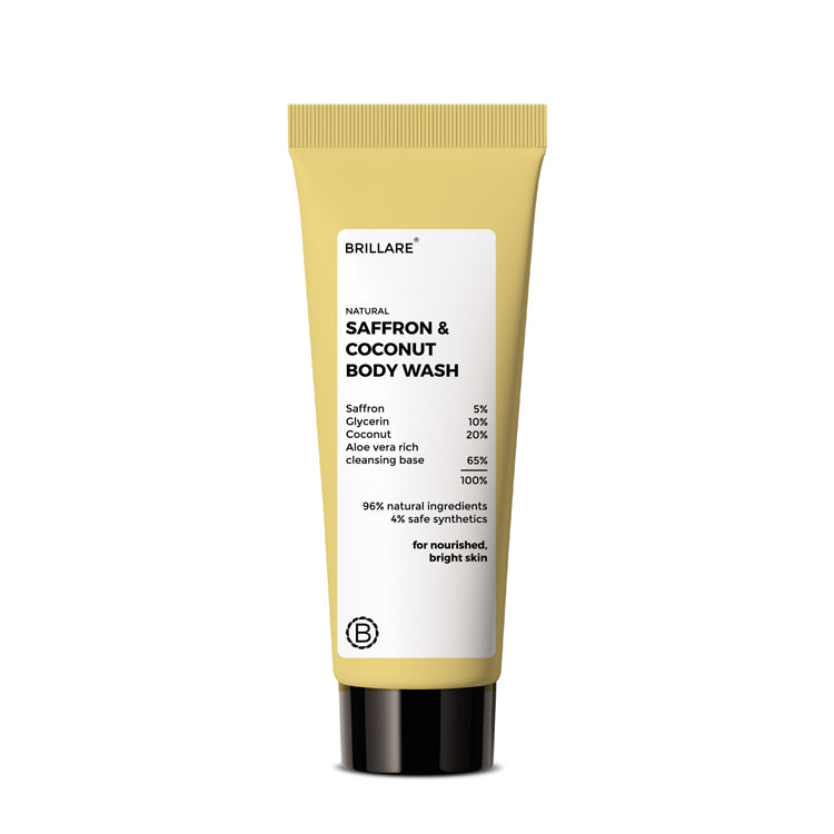 Brillare Mini Saffron & Coconut Body Wash, 20ml - Image 6 - Buy from Indicrest