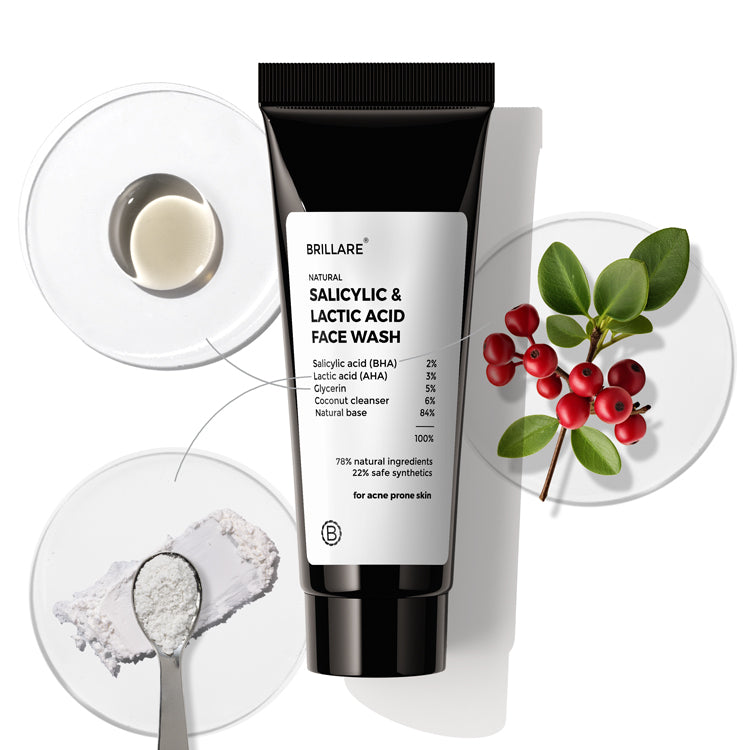 Brillare Mini Salicylic and Lactic Acid Face Wash for acne prone skin, 20ml - Buy from Indicrest