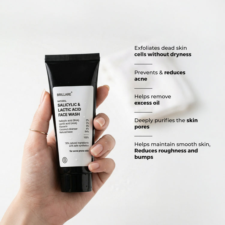 Brillare Mini Salicylic and Lactic Acid Face Wash for acne prone skin, 20ml - Image 3 - Buy from Indicrest
