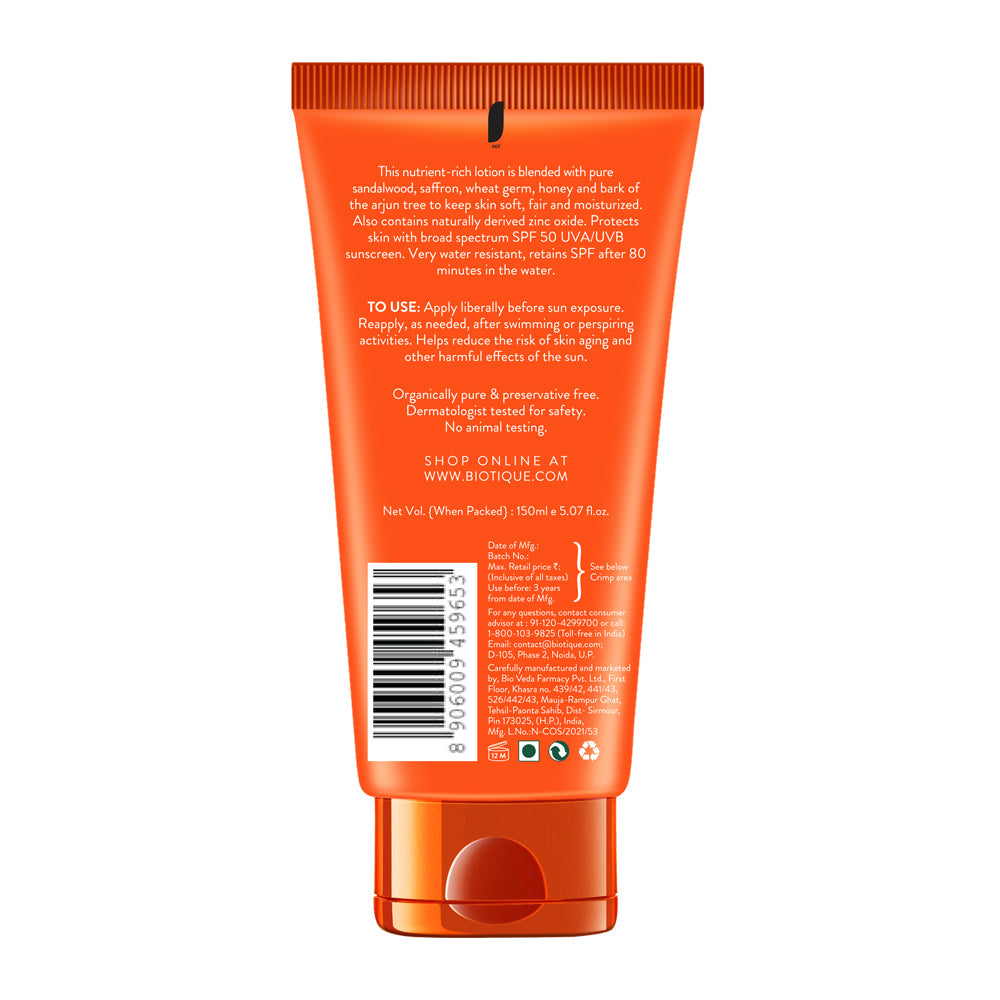 Biotique Sunshield Sandalwood Sunscreen ULtra Protective Lotion SPF 50 Lotion, 150ml - Image 2 - Buy from Indicrest