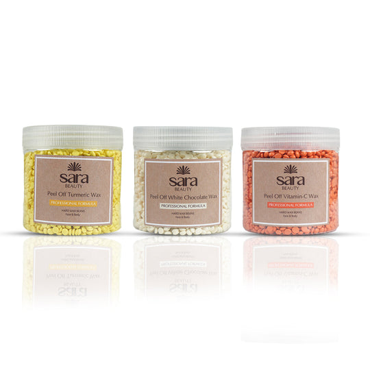 Sara Vitamin C Beans Wax 400g + Sara Turmeric Beans Wax 400g + Sara White Chocolate Beans Wax 400g - Buy from Indicrest