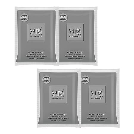 SARA SILVER FACIAL KIT (MEGA CLEAR SKIN) Pack of 4 X 62g - Buy from Indicrest