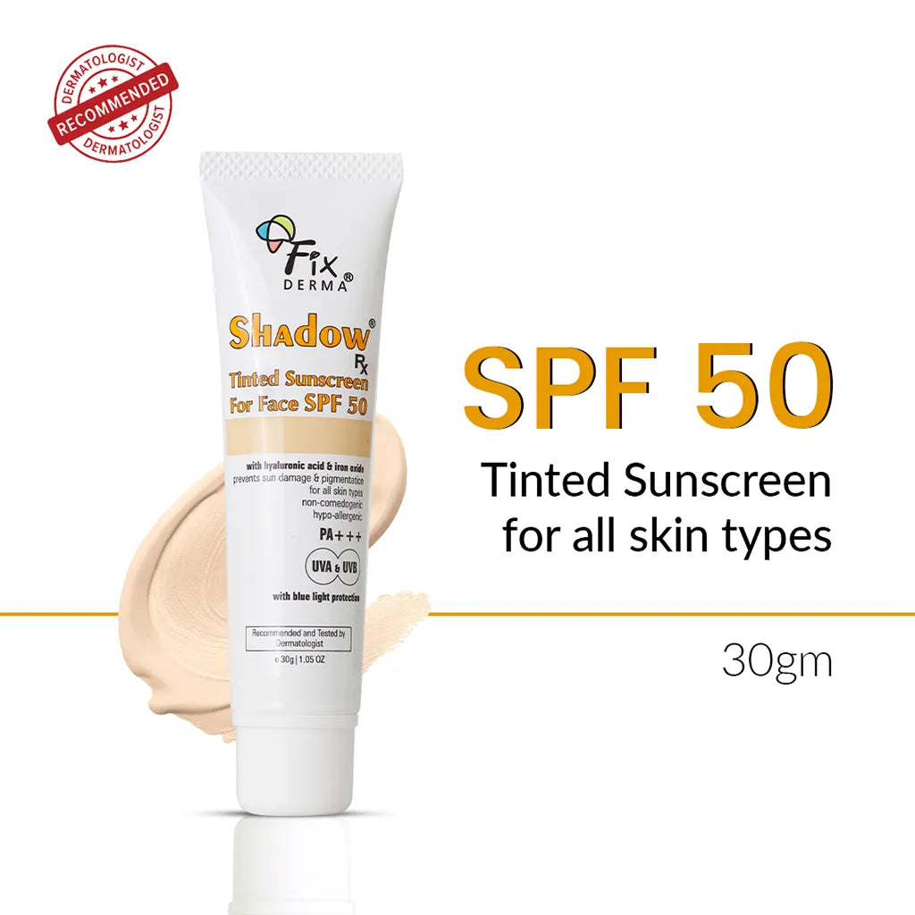 Fixderma Shadow Rx Tinted Sunscreen For Face SPF 50 | Dermatologist-Recommended sunscreen with a sheer tint, 30g - Image 7 - Buy from Indicrest