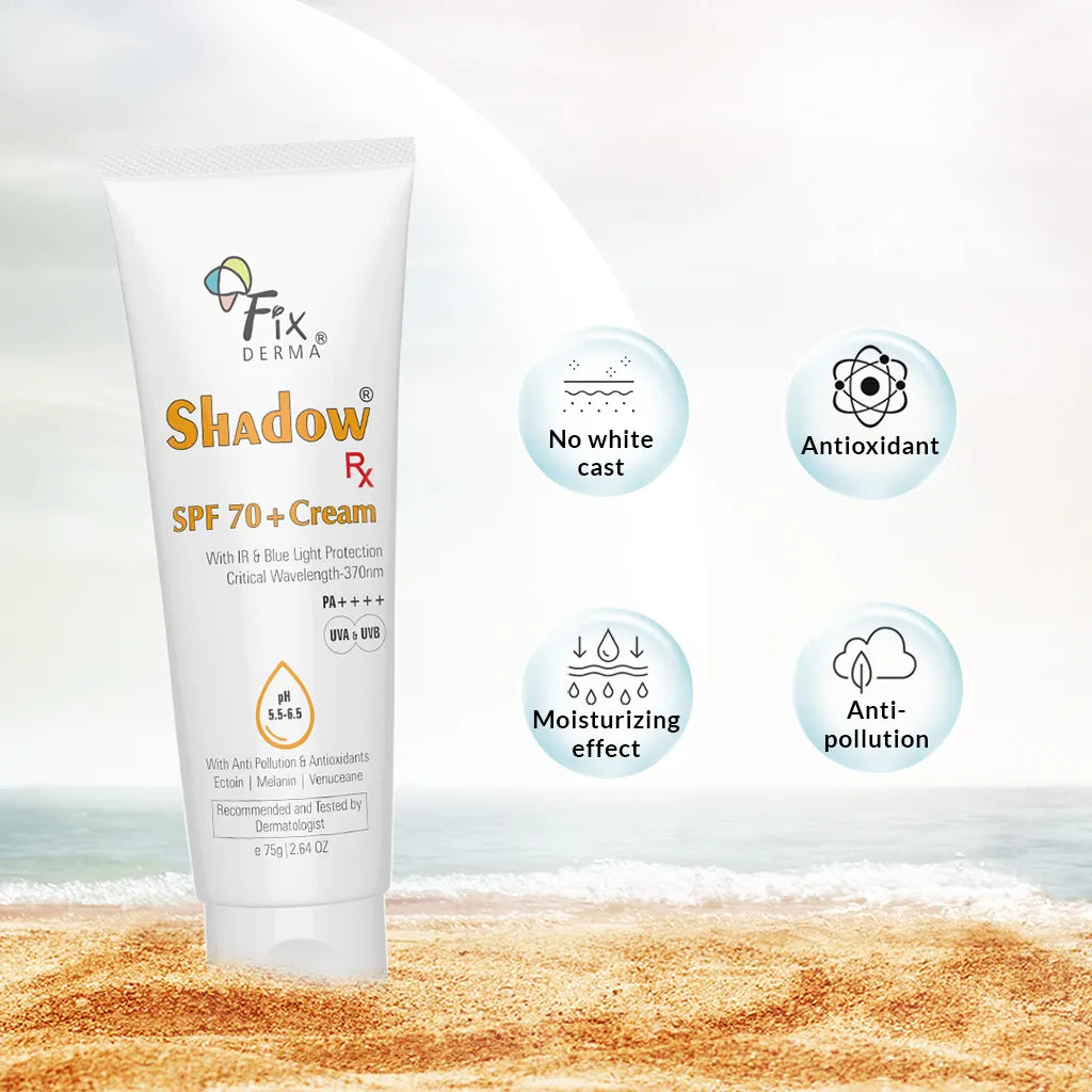 Fixderma Shadow Rx SPF 70+ Cream | Protects from Harmful UV, IR radiations and Blue Light, 75g - Image 4 - Buy from Indicrest