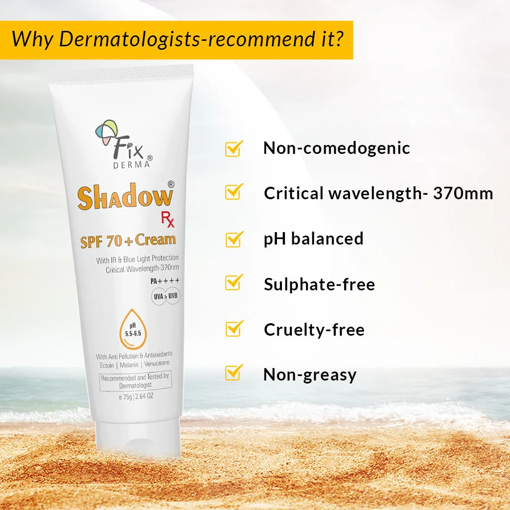 Fixderma Shadow Rx SPF 70+ Cream | Protects from Harmful UV, IR radiations and Blue Light, 75g - Image 5 - Buy from Indicrest