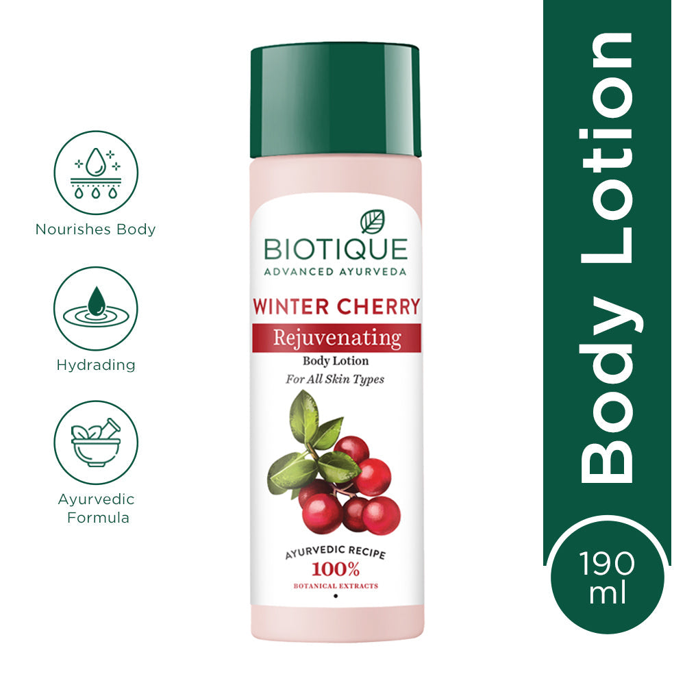 Biotique Winter Cherry Rejuvenating Body Lotion, 190ml - Buy from Indicrest