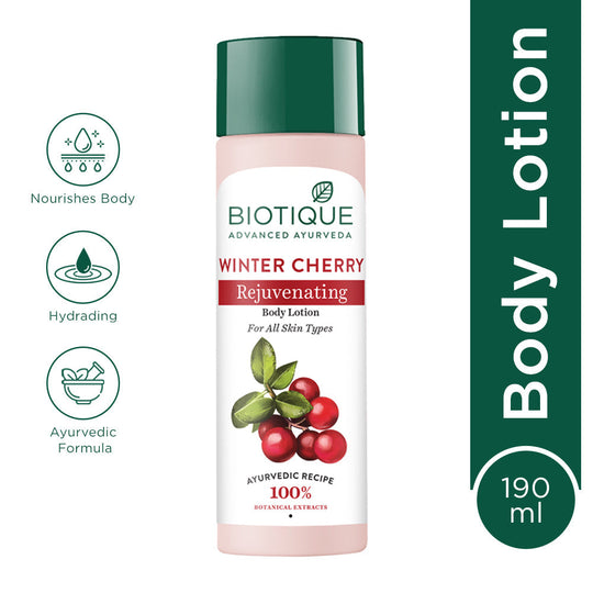 Biotique Winter Cherry Rejuvenating Body Lotion, 190ml - Buy from Indicrest