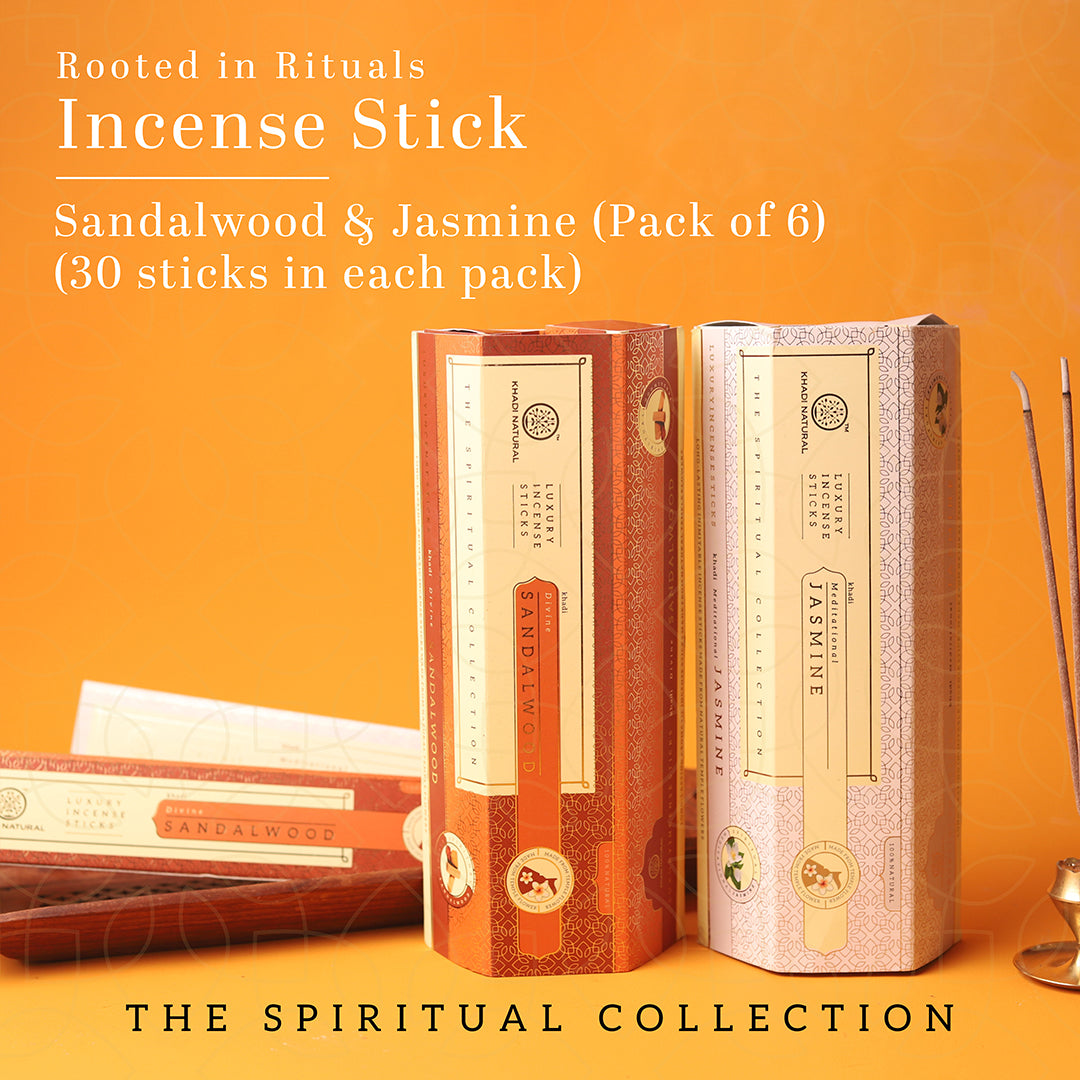 Khadi Natural Incense Sticks Jasmine and Sandalwood Combo of Pack of 6 - Image 6 - Buy from Indicrest