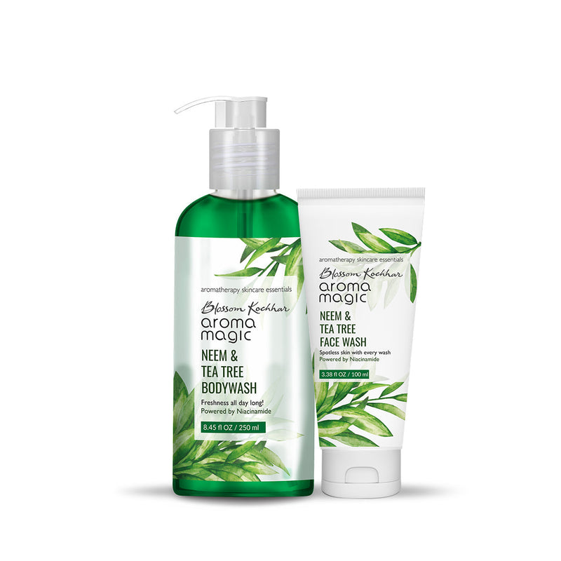 Aroma Magic Anti Pimple Body Wash & Face Wash Combo, Neem & tea tree body wash 250 ml + Face wash 100 ml - Buy from Indicrest