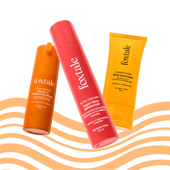 Foxtale Unstoppable Glow Combo Vitamin C Serum + Super Glow Moisturizer + Glow Sunscreen - Buy from Indicrest