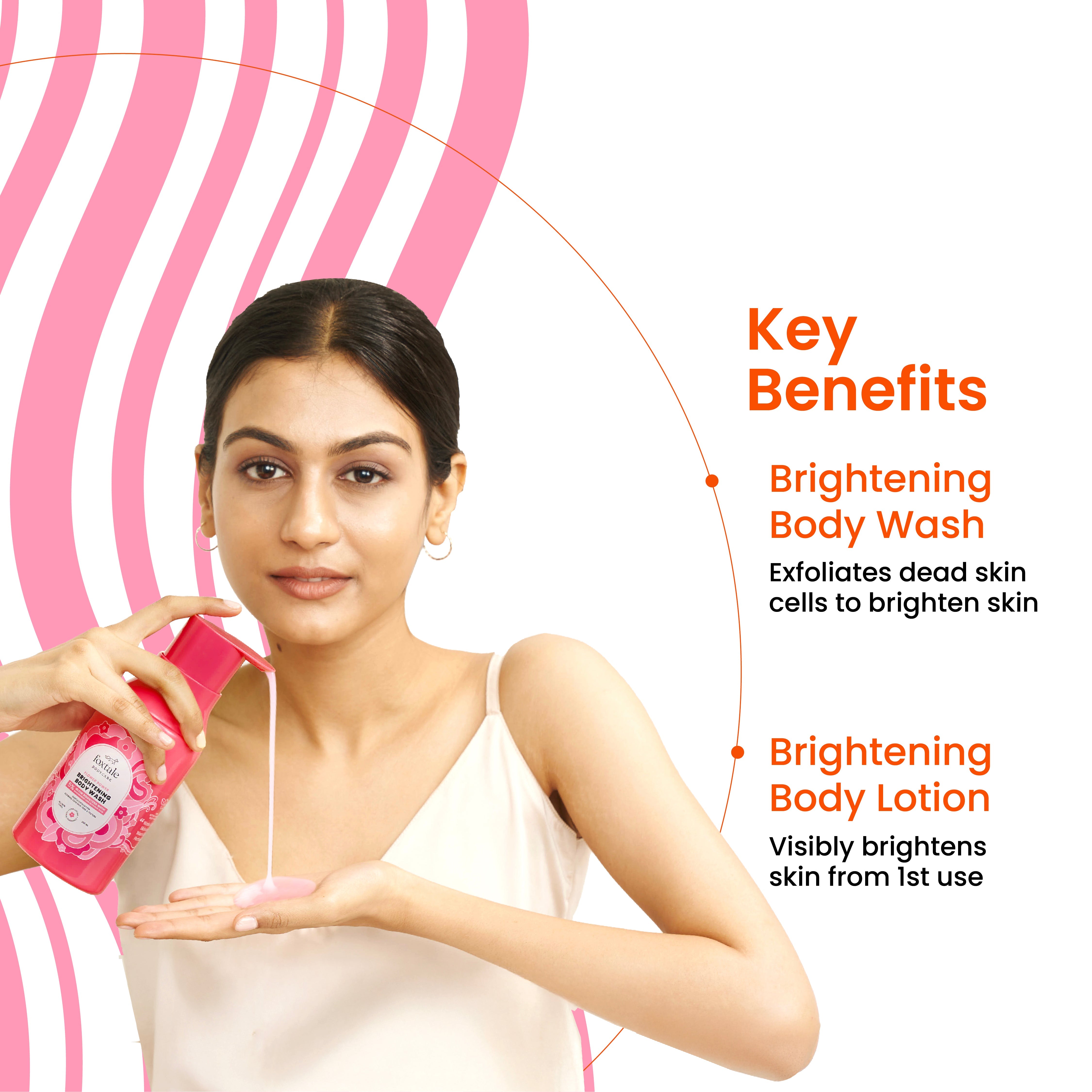 Foxtale Radiance Ritual Duo Brightening Body Wash + SPF 30 Detan Body Lotion - Image 2 - Buy from Indicrest
