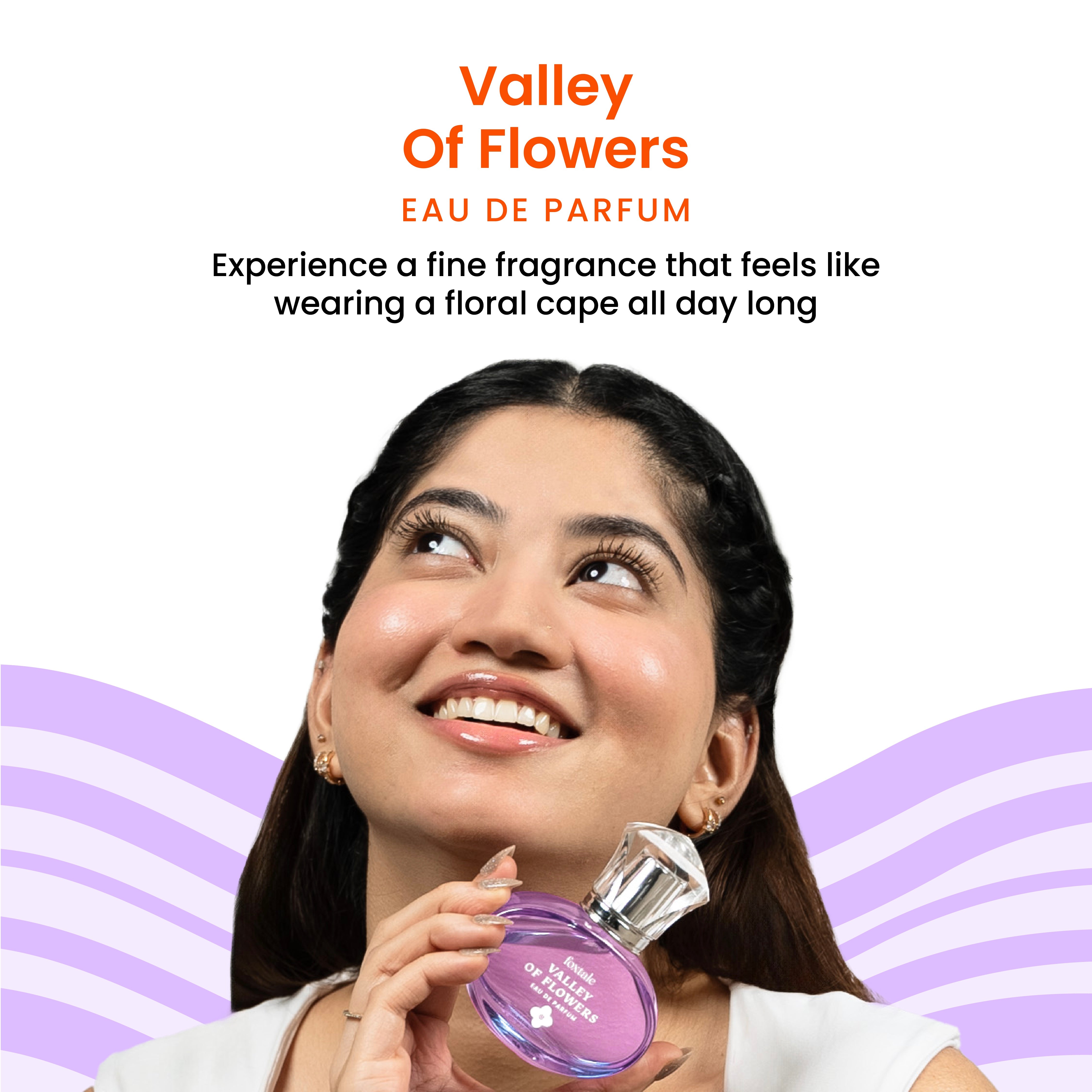 Foxtale Valley of Flowers Perfume A long-lasting fragrance that feels like a floral cape | 50 ml - Image 2 - Buy from Indicrest