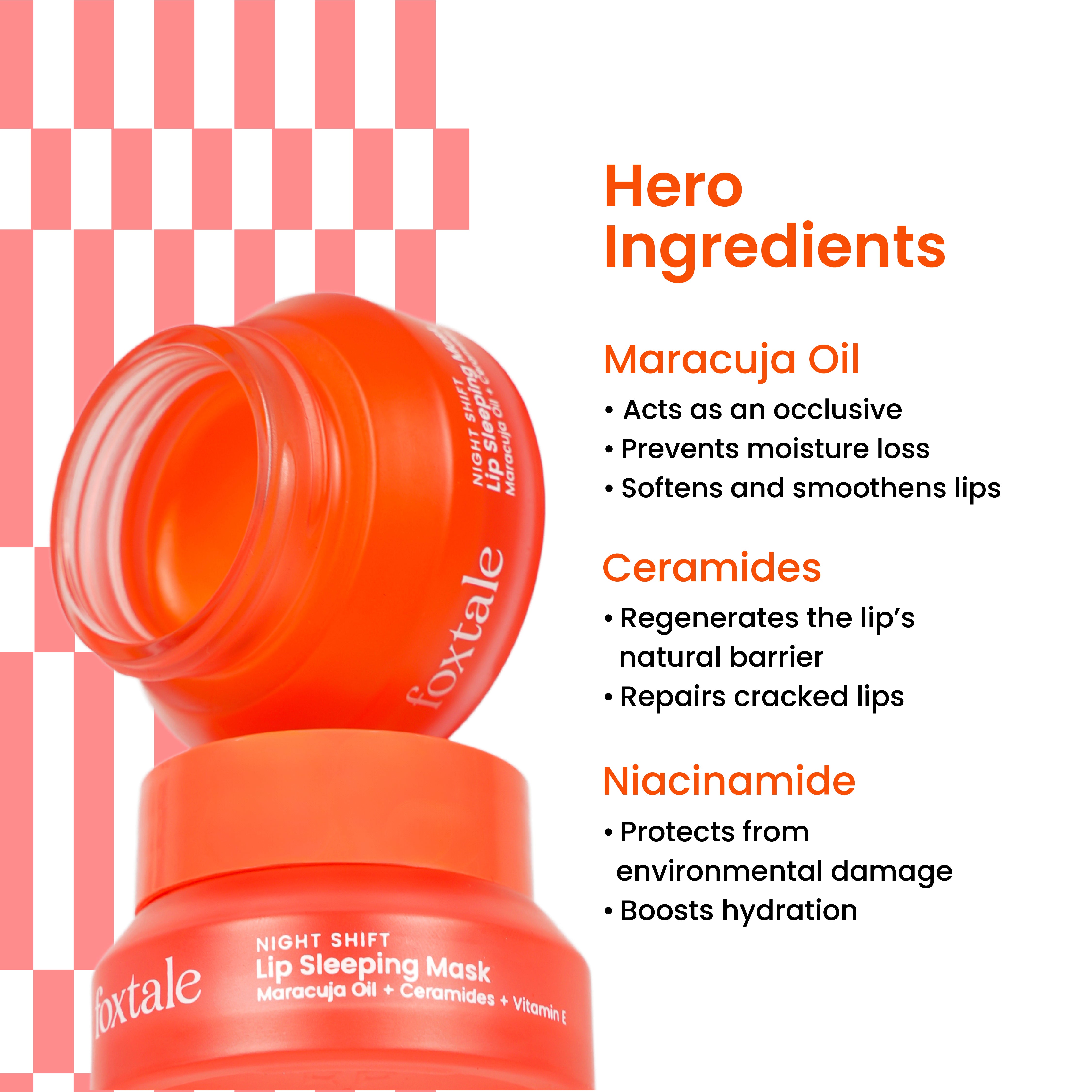 Foxtale Lip Sleeping Mask with Maracuja Oil Transforms crusty, dry lip barrier to cushion-soft lips overnight | 12g - Image 3 - Buy from Indicrest