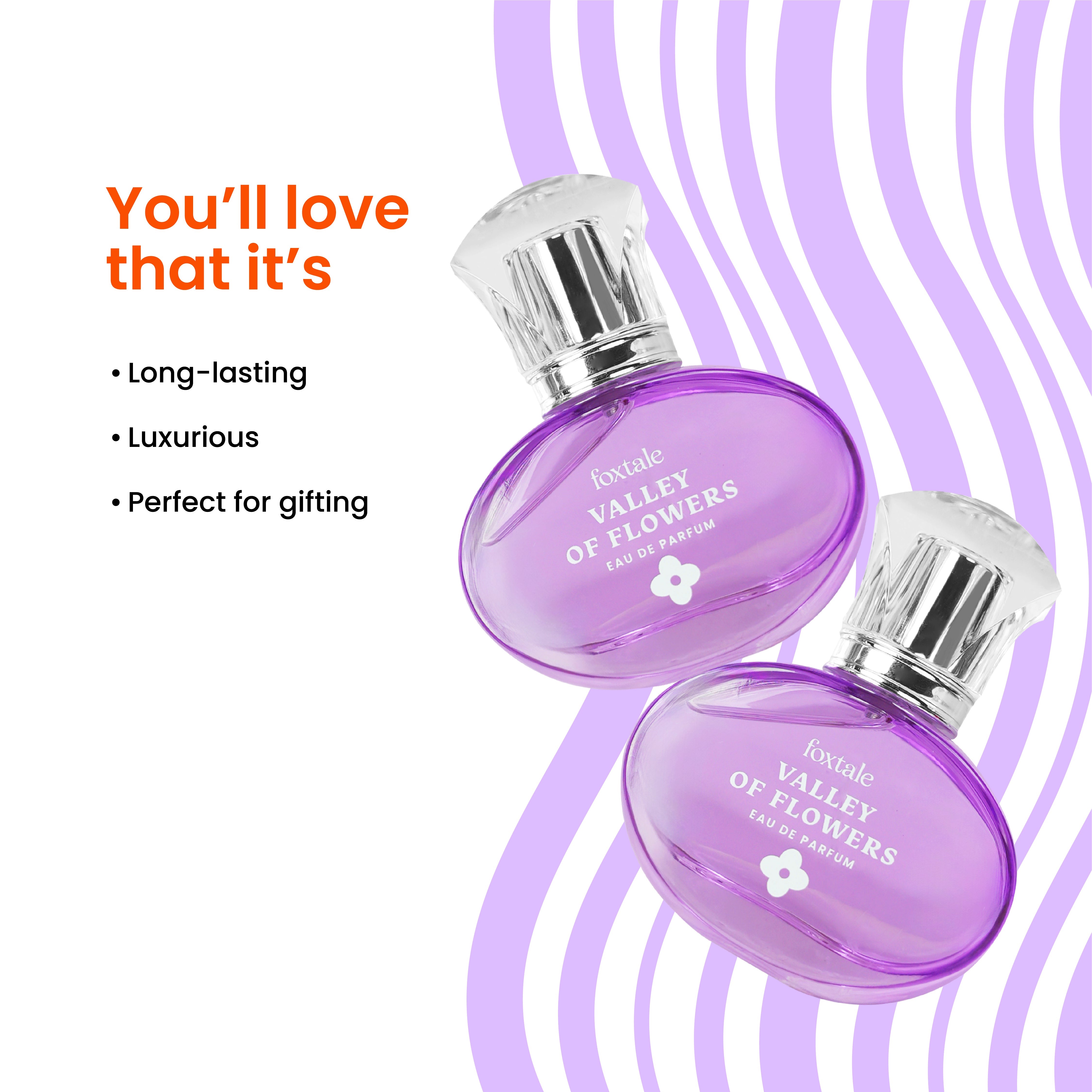 Foxtale Valley of Flowers Perfume A long-lasting fragrance that feels like a floral cape | 50 ml - Image 4 - Buy from Indicrest
