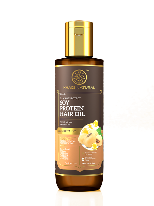 Khadi Natural Soy Protein Hair Oil - Powered Botanics - 200ml - Buy from Indicrest