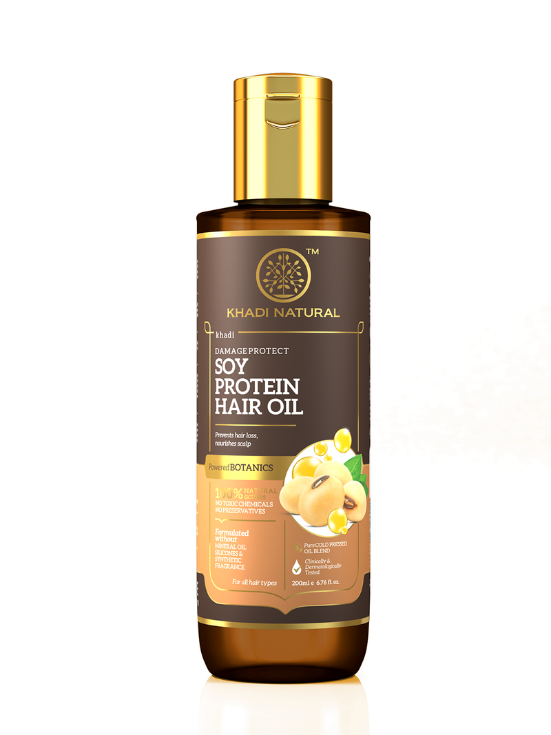 Khadi Natural Soy Protein Hair Oil - Powered Botanics - 200ml - Buy from Indicrest