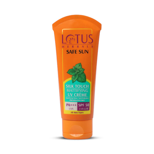 Lotus Herbals Safe Sun Silk Touch Mattifying UV Creme SPF 50, 75g