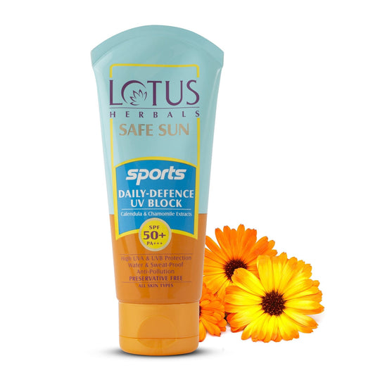 Lotus Herbals Safe Sun Sports Daily-Defence UV Block Sunscreen SPF 50+, 40g