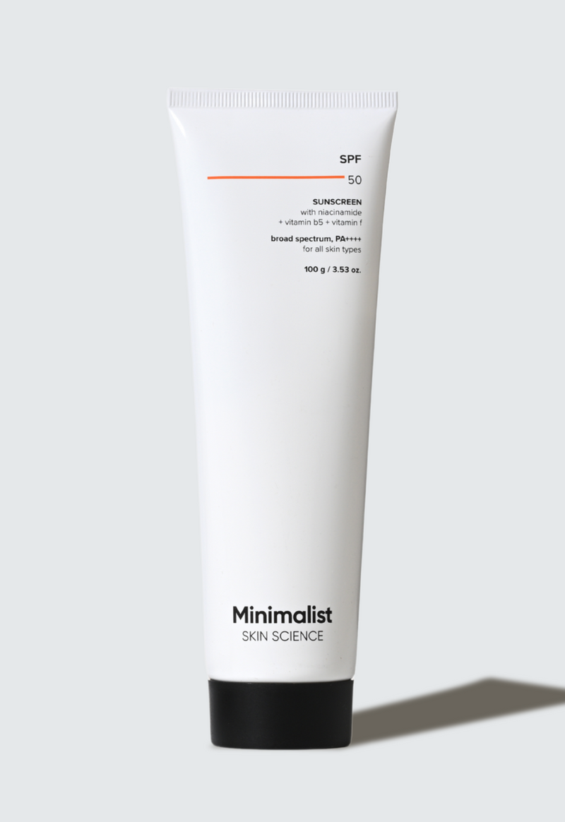 Minimalist SPF 50 Sunscreen For Broad Spectrum SPF 50, PA++++, 100g - Buy from Indicrest
