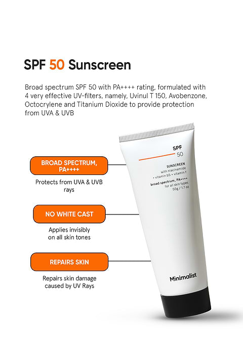 Minimalist SPF 50 Sunscreen For Broad Spectrum SPF 50, PA++++, 30g - Image 3 - Buy from Indicrest