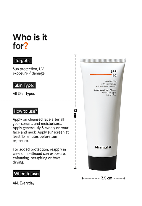 Minimalist SPF 50 Sunscreen For Broad Spectrum SPF 50, PA++++, 30g - Image 4 - Buy from Indicrest