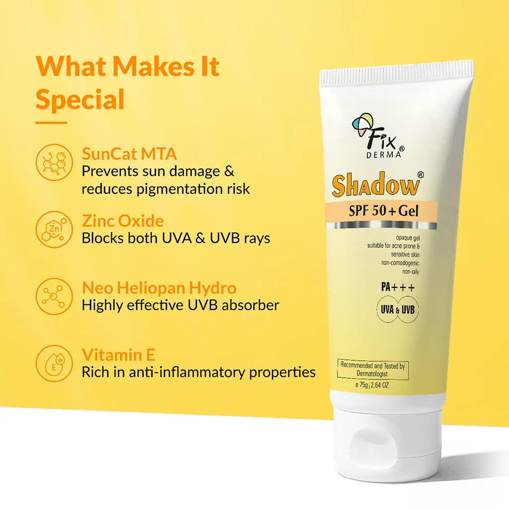 Fixderma Shadow SPF 50+ Gel Sunscreen | Perfect for all-season sun protection with SPF 50+, 75g - Image 5 - Buy from Indicrest