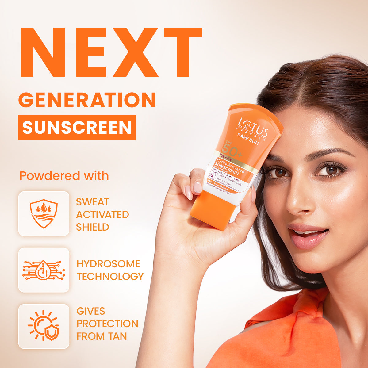 Lotus Herbals Herbals Safe Sun HydroActivated Sunscreen SPF 50+ PA+++, 50ml