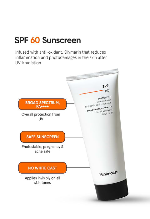 Minimalist SPF 60 Sunscreen For Broad spectrum SPF 60, PA++++, 50g - Image 2 - Buy from Indicrest