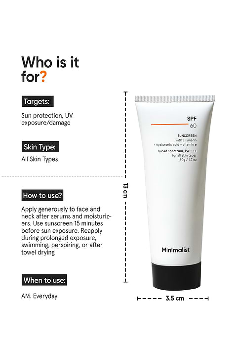 Minimalist SPF 60 Sunscreen For Broad spectrum SPF 60, PA++++, 50g - Image 3 - Buy from Indicrest