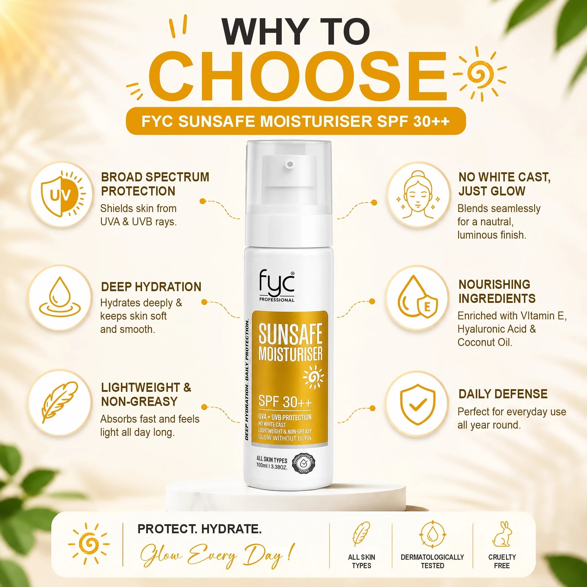 fyc-professional-sunsafe-moisturiser-spf-protection-hydration-lotion-100ml - Image 5 - Buy from Indicrest