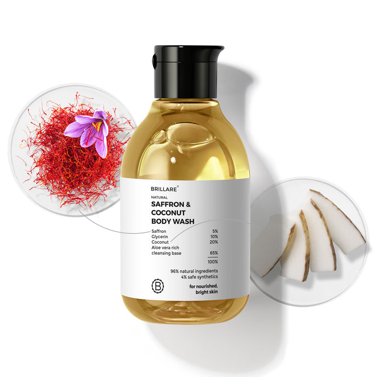 Brillare Saffron & Coconut Body Wash, 200ml - Buy from Indicrest