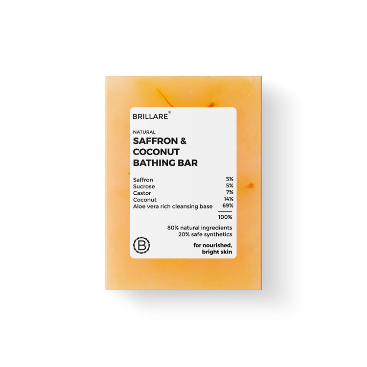 Brillare Saffron & Coconut Bathing Bar, 75g - Buy from Indicrest