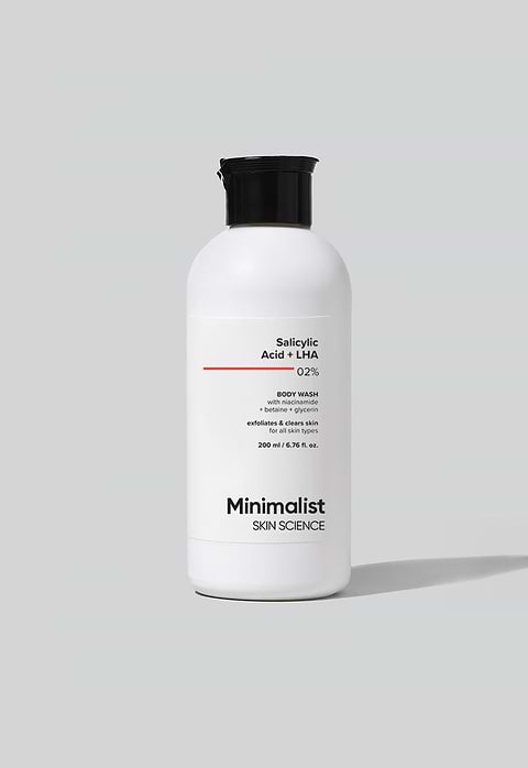 Minimalist Salicylic Acid + LHA 2% Body Wash For Gently exfoliates, smoothens skin &amp; reduces body acne, 200ml - Buy from Indicrest