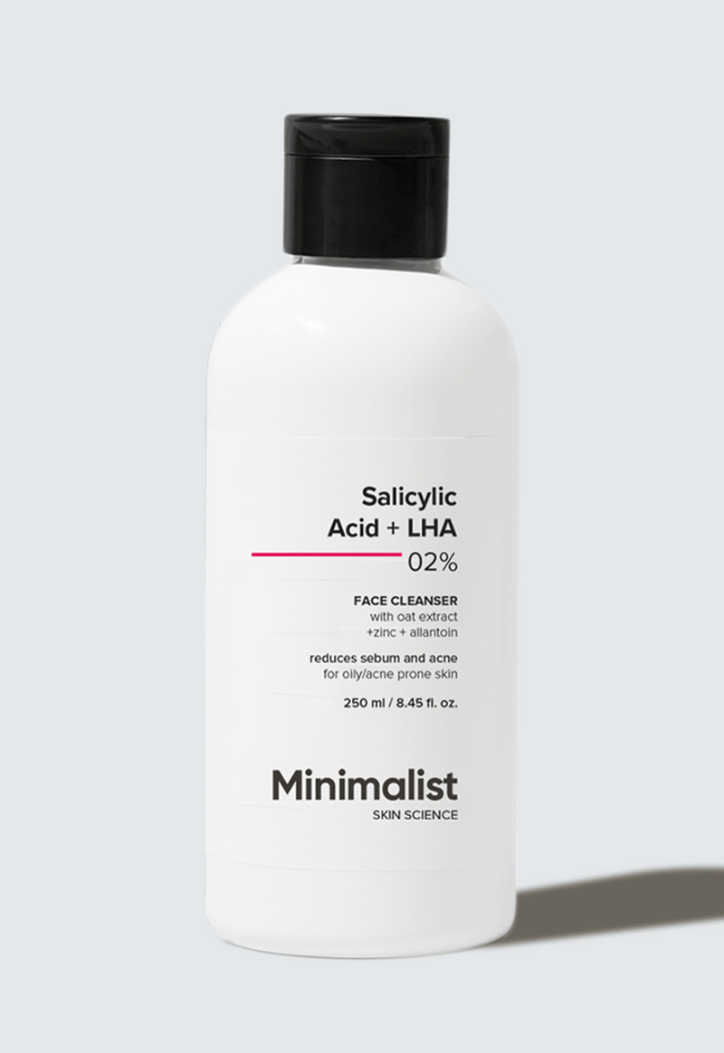 Minimalist Salicylic Acid + LHA 2% Cleanser For Reduces Sebum &amp; Prevents Breakout Without Drying Skin, 250ml - Buy from Indicrest